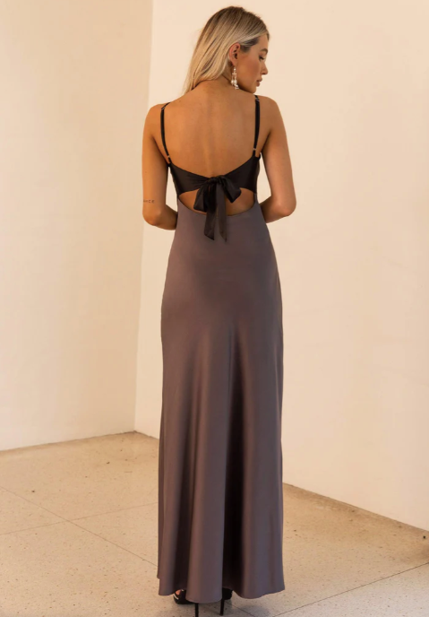 Flora Satin Maxi Dress