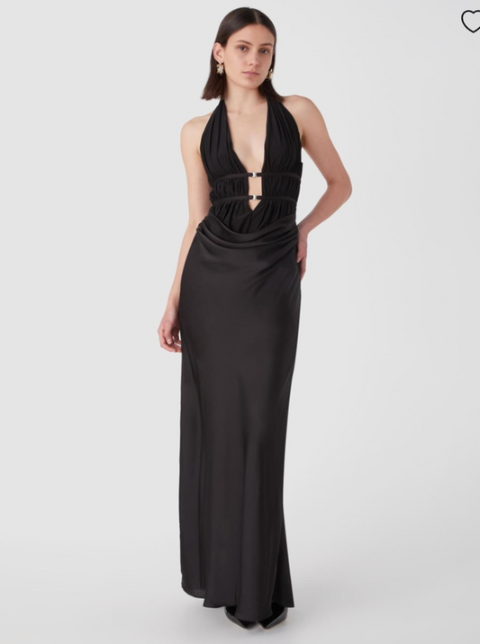 Misha - Celine Mesh And Satin Gown