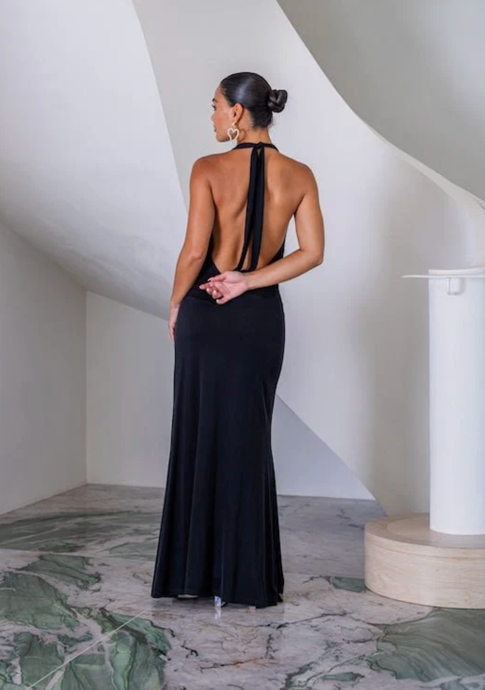 Saint Plunge Maxi Dress Black