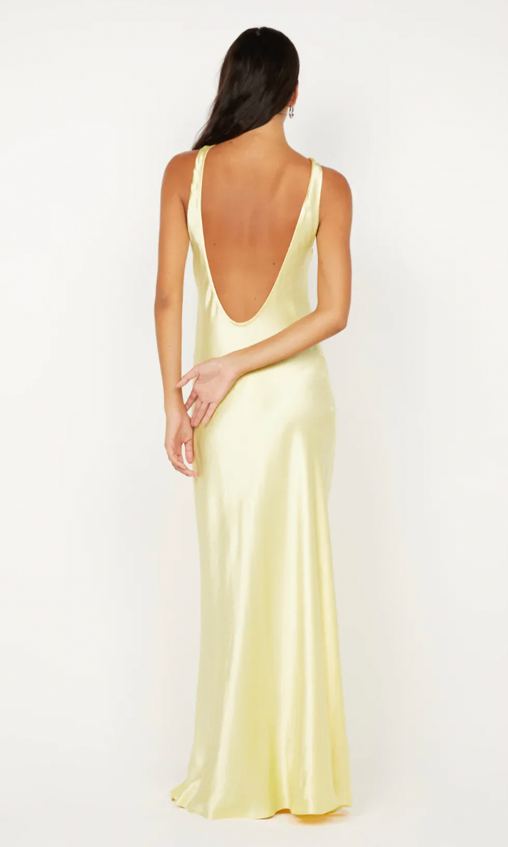Elisia Twist Maxi Dress Ice Yellow