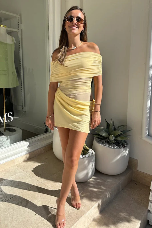 Nico Off Shoulder Mini Dress Butter 