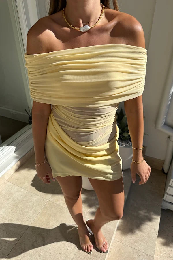 Nico Off Shoulder Mini Dress Butter 