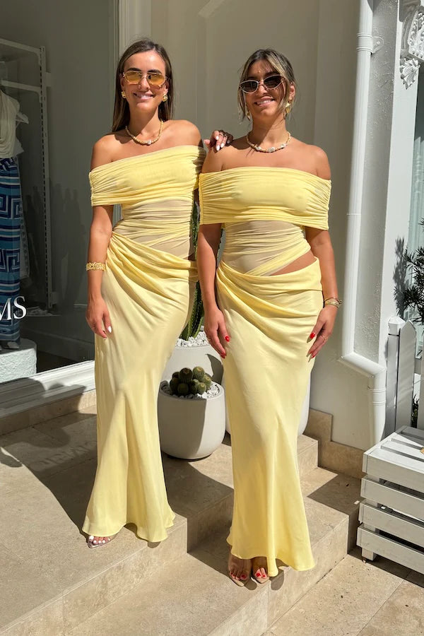 Nico Off Shoulder Maxi Dress Butter 