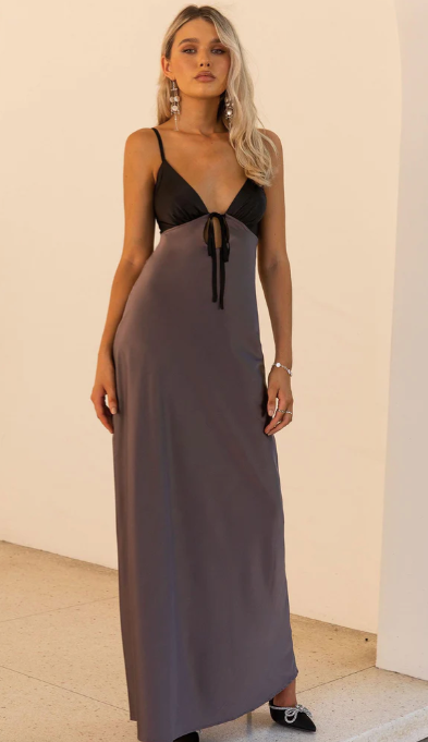 Flora Satin Maxi Dress