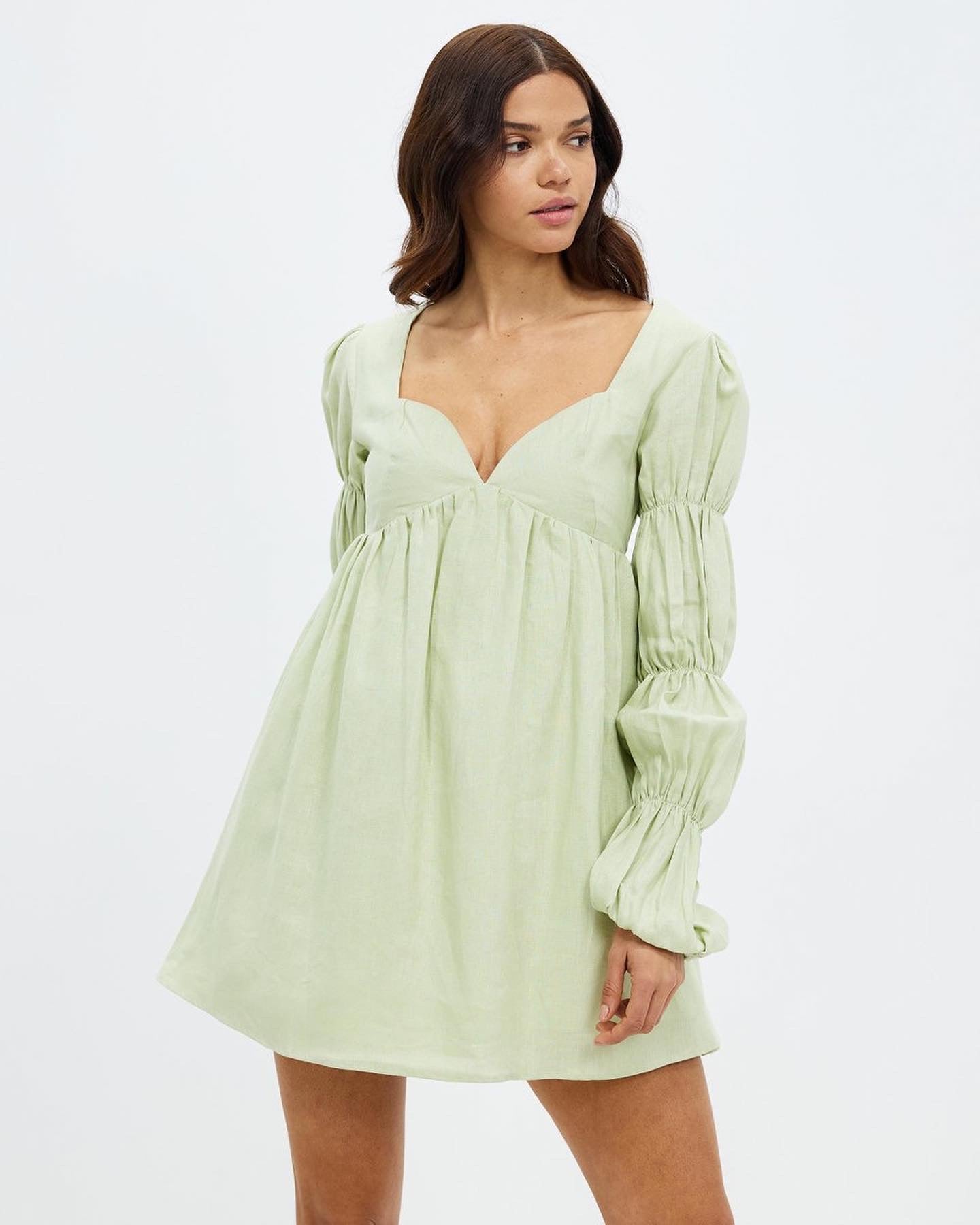 Aere Gathered Sleeve Mini